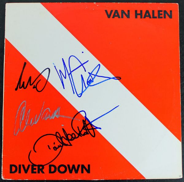 Van Halen Group Signed "Diver Down" Record Album (4 Sigs)(Epperson/REAL)