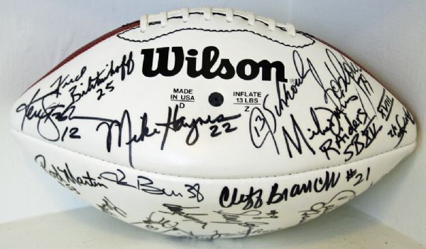 Raiders Greats Signed Wilson NFL Signature Panel Football w/29 Sigs Inc. Blanda, Biletnikoff, Allen, etc. (PSA/DNA)