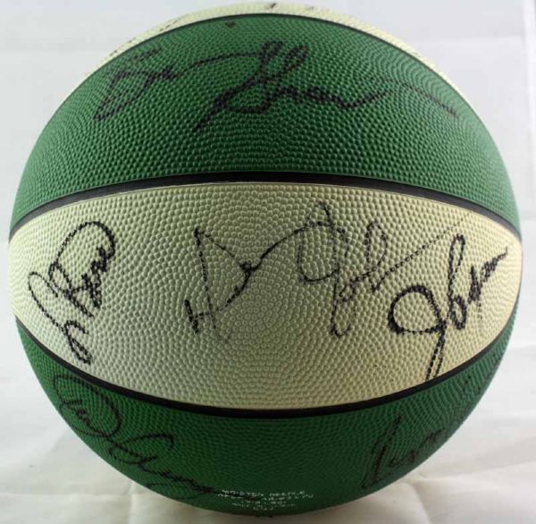 1991 Boston Celtics Team-Signed Basketball w/ Bird, Lewis, Shaw, McHale & Others! (PSA/DNA LOA)