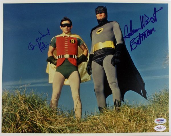 Batman: Adam West & Burt Ward Signed 11"x14" Color Photo with Character Names Inscribed! (PSA/DNA & JSA)
