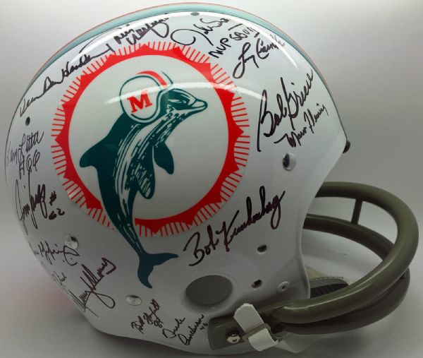 1972 Miami Dolphins Team Signed Suspension Helmet (JSA)