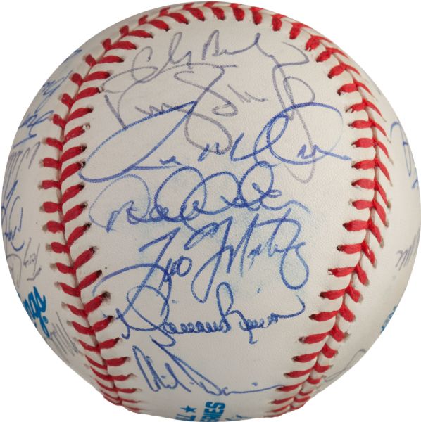 1999 WS Champion NY Yankees Team Signed OAL Baseball w/ An Impressive 32 Signatures! (JSA)