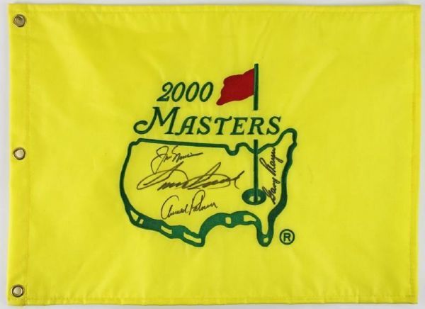Golf Legends Signed Masters Pin Flag w/ Nicklaus, Palmer, Snead & Player (PSA/DNA)