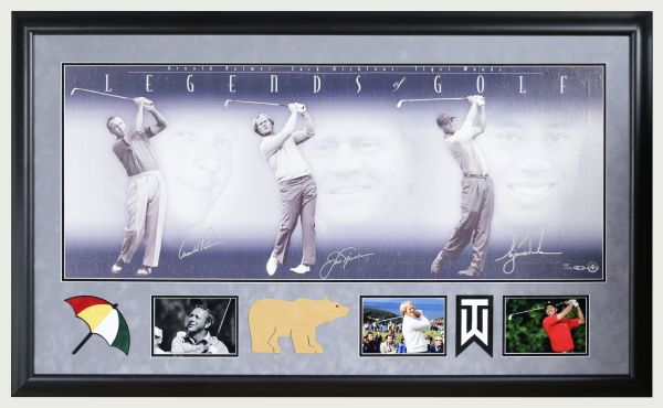 Legends of Golf Signed Limited Edition (55/150) 36" x 15" Lithograph w/ Woods, Nicklaus & Palmer (Upper Deck Authentication)