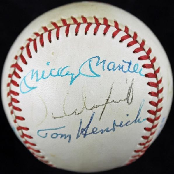 Yankee Greats Signed OAL Baseball with Mantle, DiMaggio, Winfield, etc. (7 Sigs)(PSA/DNA)