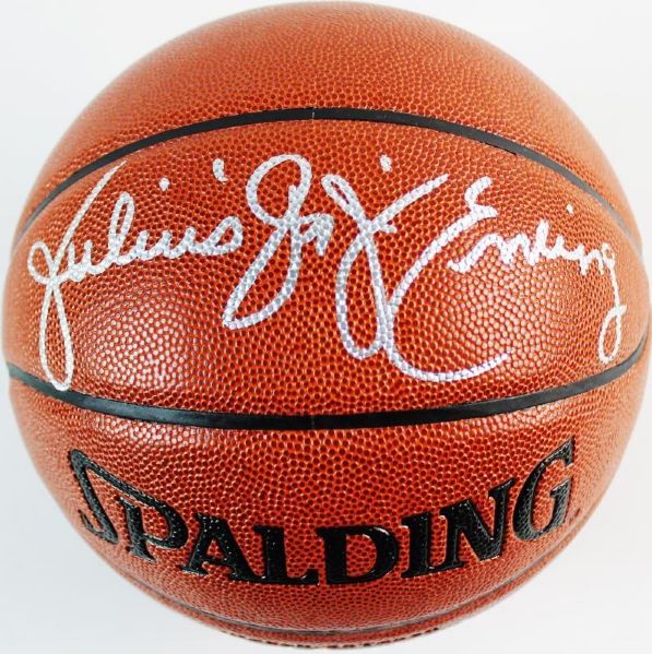 Julius Erving Signed Spalding I/O Basketball with "Dr. J" Inscription (PSA/DNA)
