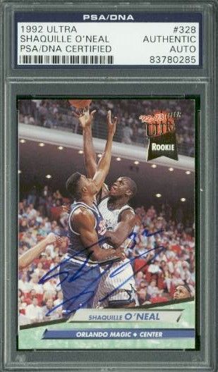 Shaquille ONeal Signed 1992 Ultra Rookie Card #328 (PSA/DNA Encapsulated)