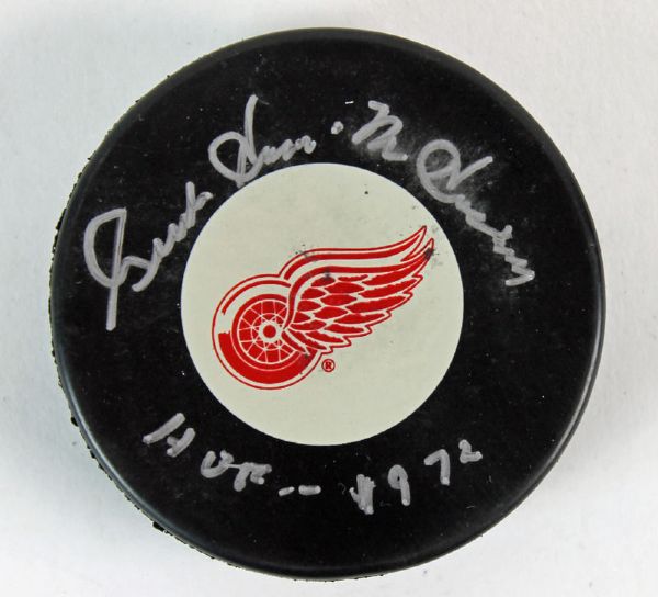 Gordie Howe Signed & Inscribed "HOF 1972" Detroit Red Wings Hockey Puck (PSA/DNA)