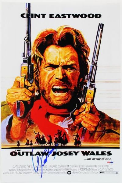 Clint Eastwood Unique Signed "Outlaw Josey Wales" Movie Poster Print (PSA/DNA)