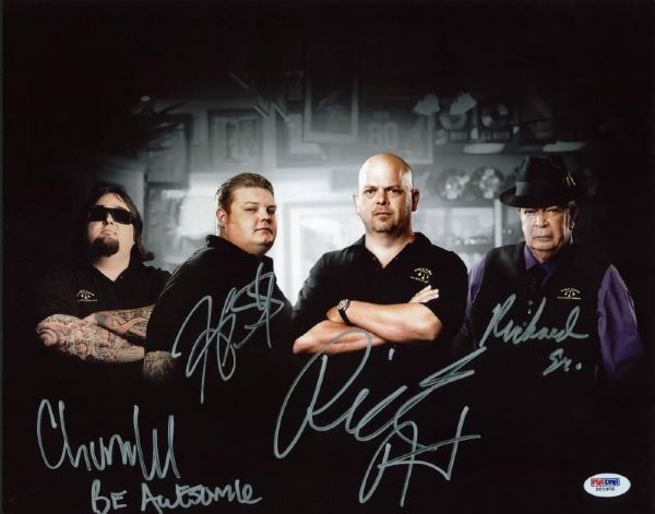 "Pawn Stars" Cast Signed 11" x 14" Photo w/ The Harrisons and Chumlee (PSA/DNA)