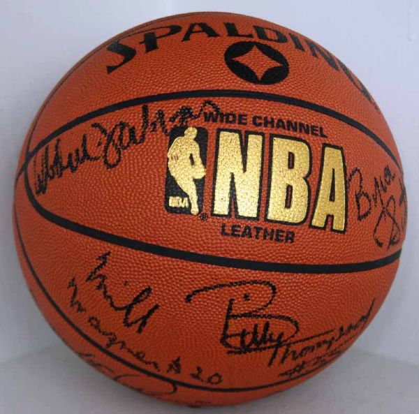 1987-88 LA Lakers Team Signed Basketball (World Champs)(PSA/DNA)
