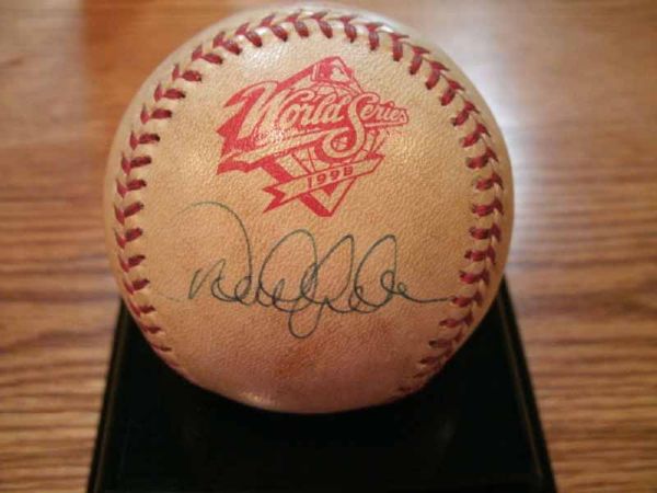 Derek Jeter Game Used & Signed 1998 World Series Baseball (Steiner & Real Legends)