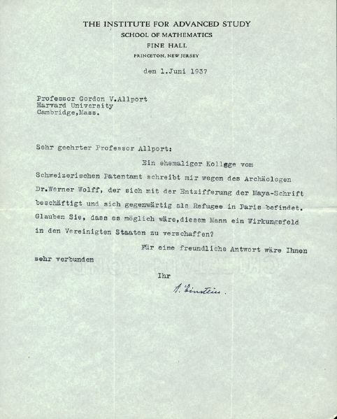 Albert Einstein Typed & Hand Signed 1937 Letter in German (PSA/DNA Graded GEM MINT 10!)