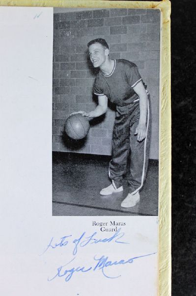 Unique Roger Maris Signed 1952 Shanley High School Yearbook with Scarce "Roger Maras" Autograph! (PSA/DNA)