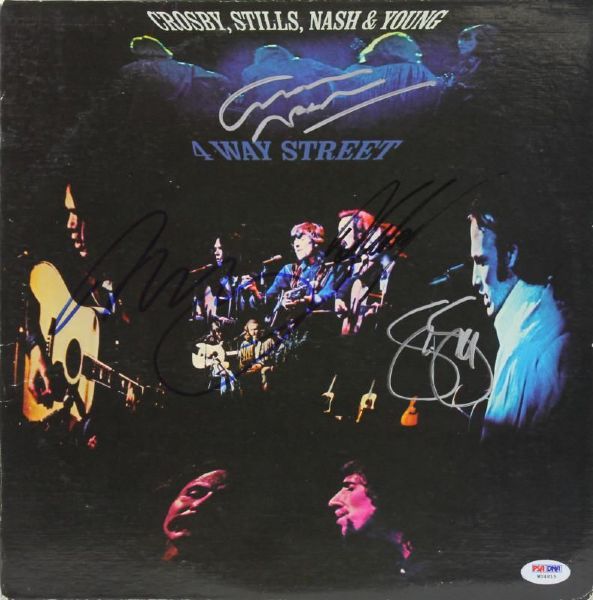 Crosby, Stills, Nash & Young Complete Signed "4 Way Street" Record Album (PSA/DNA)