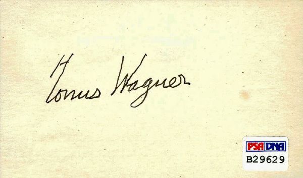 Honus Wagner Signed 3" x 5" Index Card (PSA/DNA)