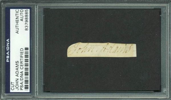 President John Adams RARE Signed Document Segment (PSA/DNA Encapsulated)