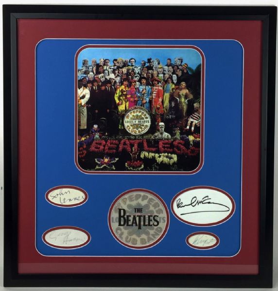 The Beatles Group Signature Set in Custom Framed Display (Perry Cox & JSA Auction LOA)