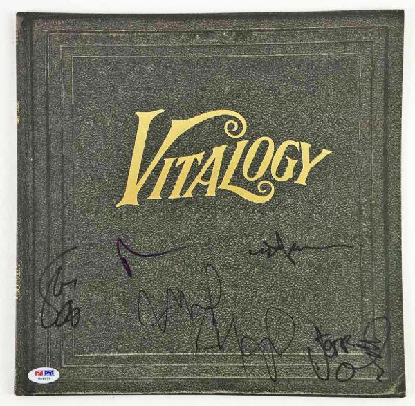 Pearl Jam Group Signed "Vitalogy" Record Album Cover (5 Sigs)(PSA/DNA)
