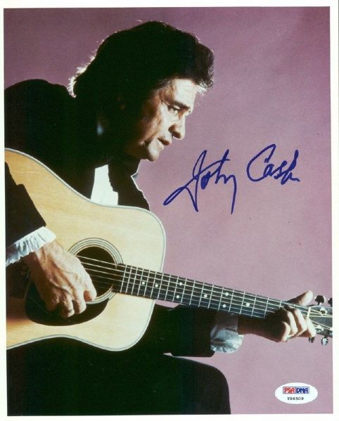 Johnny Cash Superb Signed 8" x 10" Color Photo (PSA/DNA)