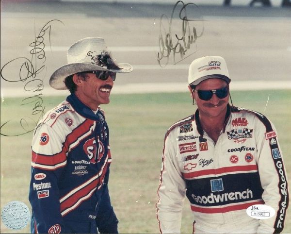 NASCAR: Dale Earnhardt & Richard Petty Dual-Signed 8" x 10" Photo (JSA)