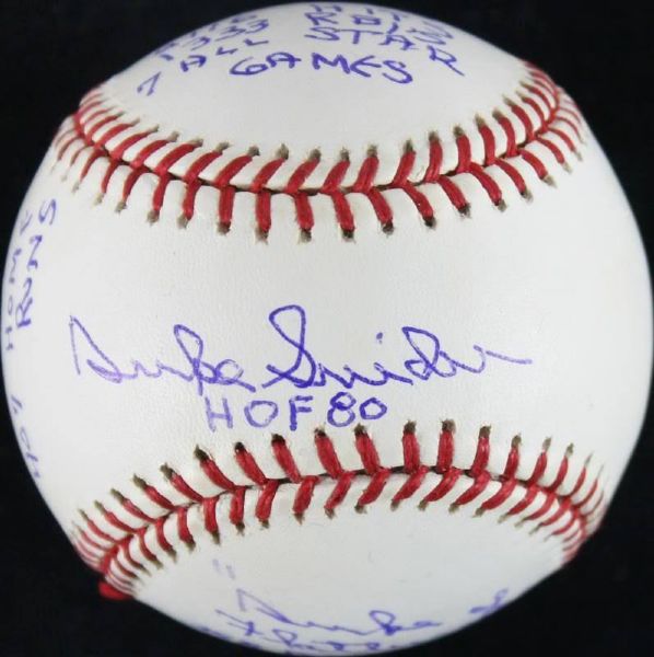 Duke Snider Signed OML (Selig) Baseball with Stats! (PSA/DNA & RJ.com)