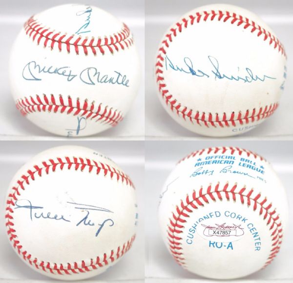 Mickey Manlte, Willie Mays & Duke Snider Signed Near-Mint OAL Baseball (JSA)