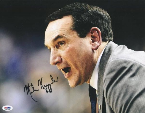 Duke: Coach Mike Krzyzewski Rare Signed 11" x 14" Photo (PSA/DNA)