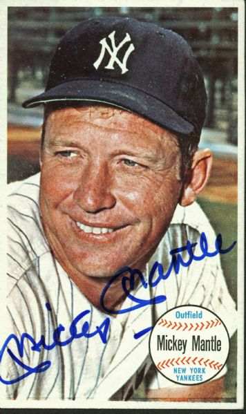  Mickey Mantle Near-Mint Signed 1964 Topps Giant Baseball Card (PSA/JSA Guaranteed)