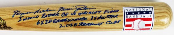 Fergie Jenkins Signed & Inscribed Baseball Bat w/ "I Would Rather Be In Wrigley" Inscription (JSA)