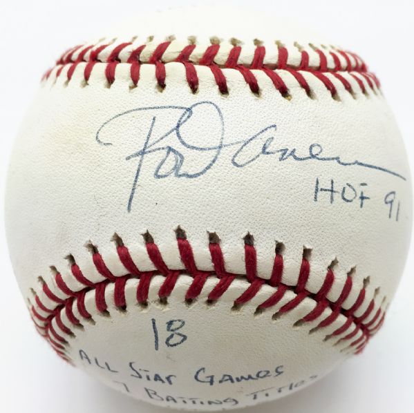 Rod Carew Signed & Inscribed OML Baseball w/ 18 Career Stats! (PSA/JSA Guaranteed)