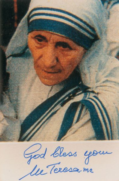 Mother Teresa Signed 4" x 6" Color Photo (PSA/JSA Guaranteed)