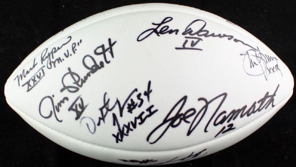 Super Bowl MVPs Impressive Signed Football w/ Namath, Young, Lewis & Others (PSA/DNA)