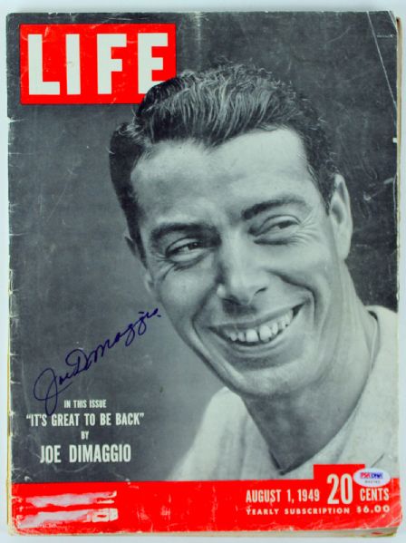 Joe DiMaggio Signed 1949 Life Magazine (PSA/DNA)