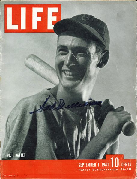 Ted Williams Signed 1941 Life Magazine (JSA)