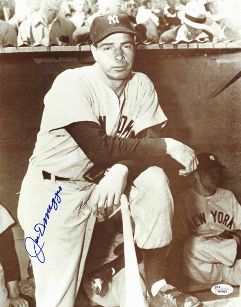 Joe DiMaggio Signed 11" x 14" Sepia Tone Yankees Photograph (JSA)