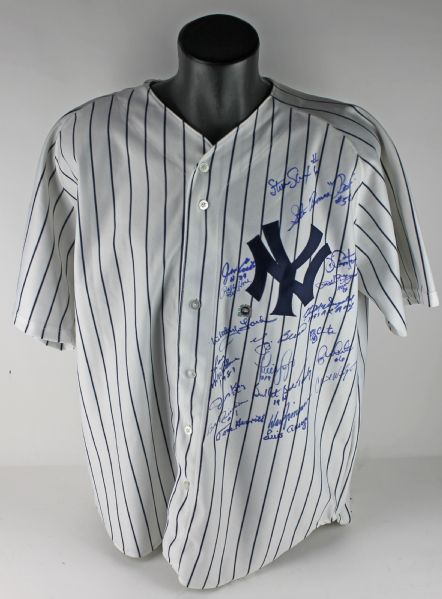 New York Yankee Greats Multi-Signed Jersey w/ Berra, Rizzuto, Ford & Others (MLB)