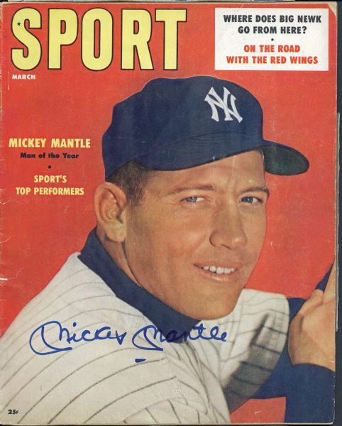 Mickey Mantle Signed Sport Magazine w/ Superb Near-Mint Autograph! (PSA/DNA)