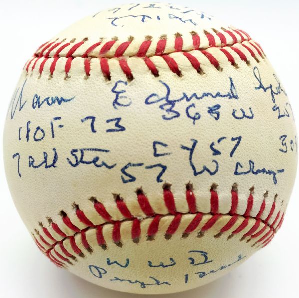 Warren Sphan Signed & Inscribed Limited Edition (1/44) Career Stat ONL Baseball (JSA)