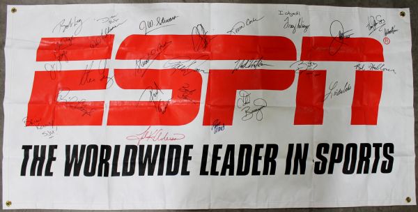 ESPN Personalities Multi-Signed Banners w/ Rare Stuart Scott Autograph! (PSA/DNA)
