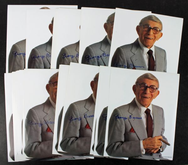 Lot of Twenty Nine (29) George Burns Signed 8" x 10" Color Photos (PSA/JSA Guaranteed)