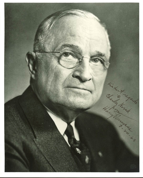 President Harry Truman Signed & Inscribed 8" x 10" B&W Photo (PSA/DNA)