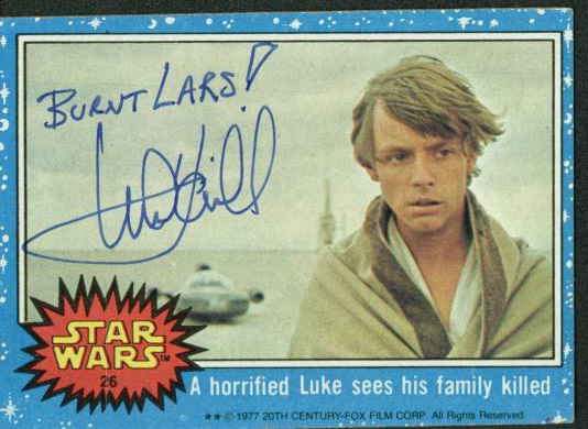 mark hamill signed memorabilia