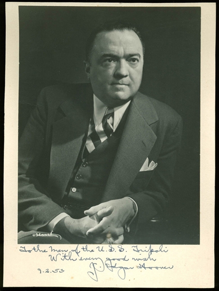 J. Edgar Hoover Signed 7.5" x 10" B&W Portrait Photo (PSA/DNA)