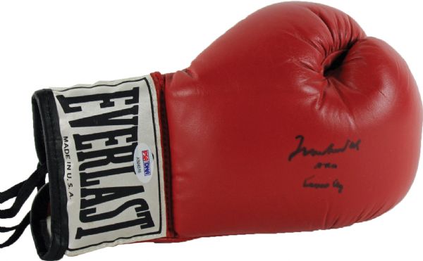 Muhammad Ali Signed Everlast Glove with Desirable "Muhammad Ali aka Cassius Clay" Autograph (PSA/DNA)