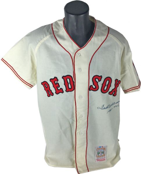 Ted Williams Signed Mitchell & Ness Red Sox Jersey w/ Rare "1941 .406" Inscription! (PSA/DNA)