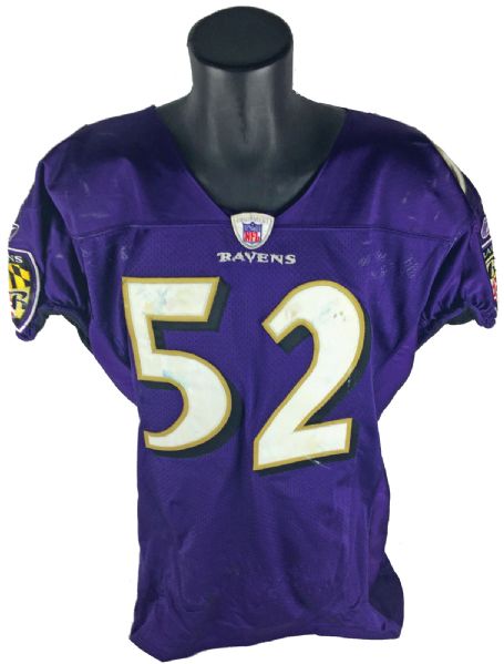 Ray Lewis Game Worn Baltimore Ravens 2003/04 Wild Card Playoff Game Jersey w/ Excellent Use! (PSA/DNA)