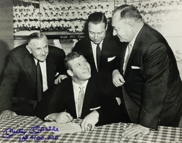 Mickey Mantle RARE Signed 16" x 20" Photograph w/ "1st 100,000" Inscription! (JSA)