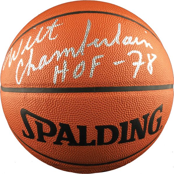 Wilt Chamberlain Near-Mint Signed Official NBA Basketball w/ "HOF 78" Inscription! (JSA)