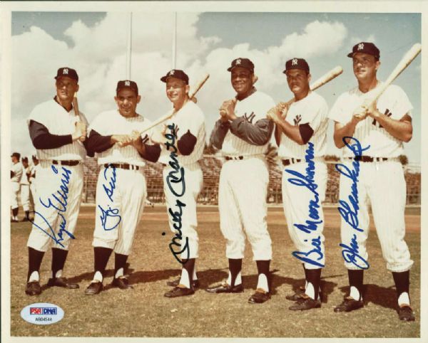 Yankees Legends Multi-Signed 8" x 10" Color Photo w/ Maris, Mantle, Berra & Others! (PSA/DNA)